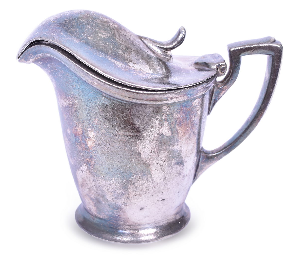 5021 - Silver Soldered Louisville & Nashville Railroad Creamer with Hinged Lid 8oz thumbnail