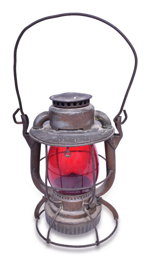 5040 - Pittsburgh & Lake Erie Dietz Vesta Lantern w/ Red Globe thumbnail
