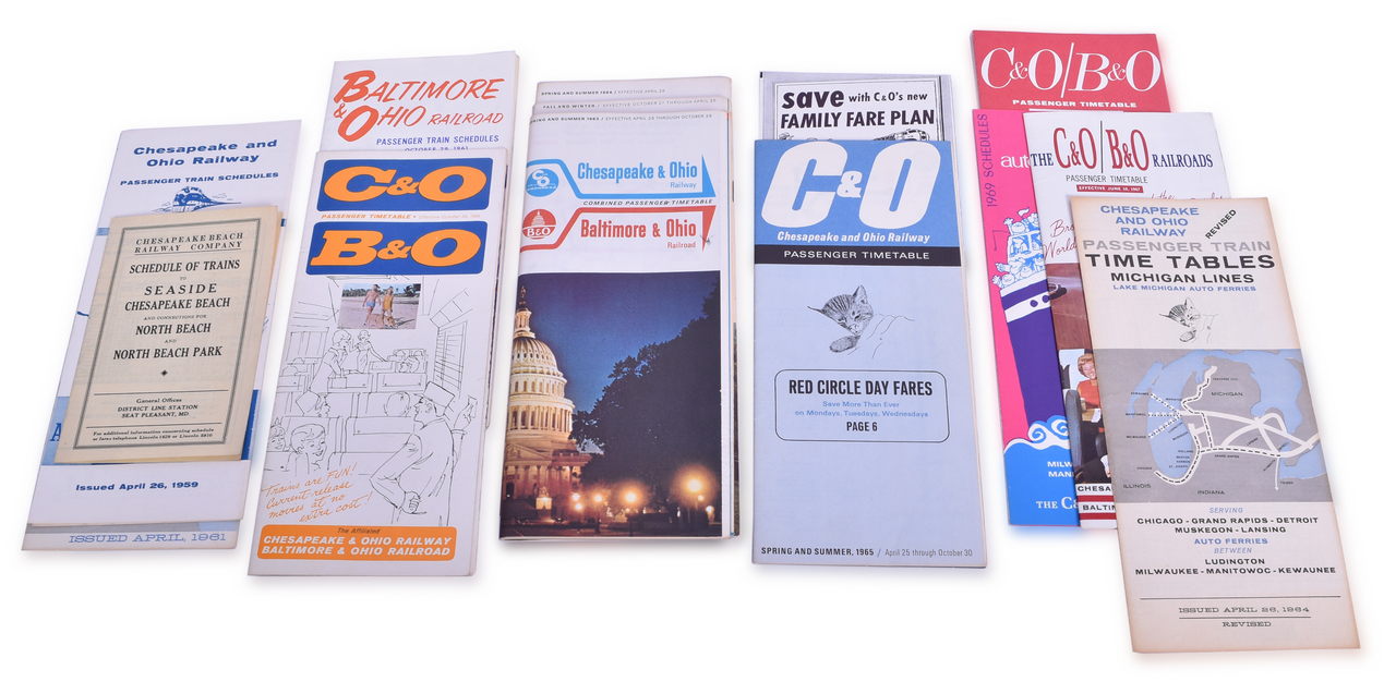 5058 - Twenty-One Chesapeake and Ohio Railway and Baltimore & Ohio Railroad Timetables - 1931 to 1970 thumbnail