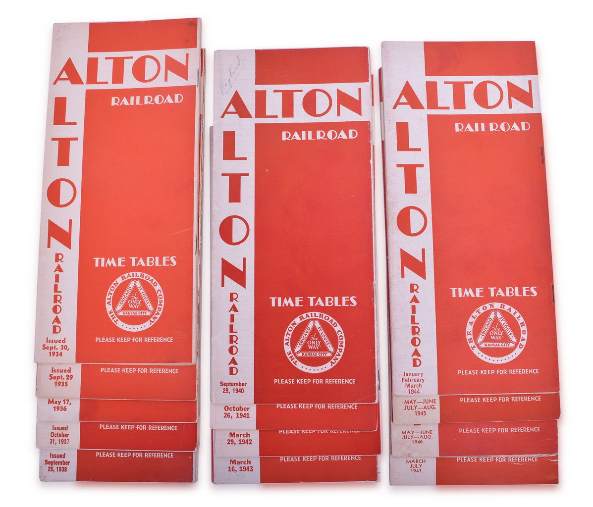 5082 - Thirteen Alton Railroad Timetables - 1934 to 1947 thumbnail