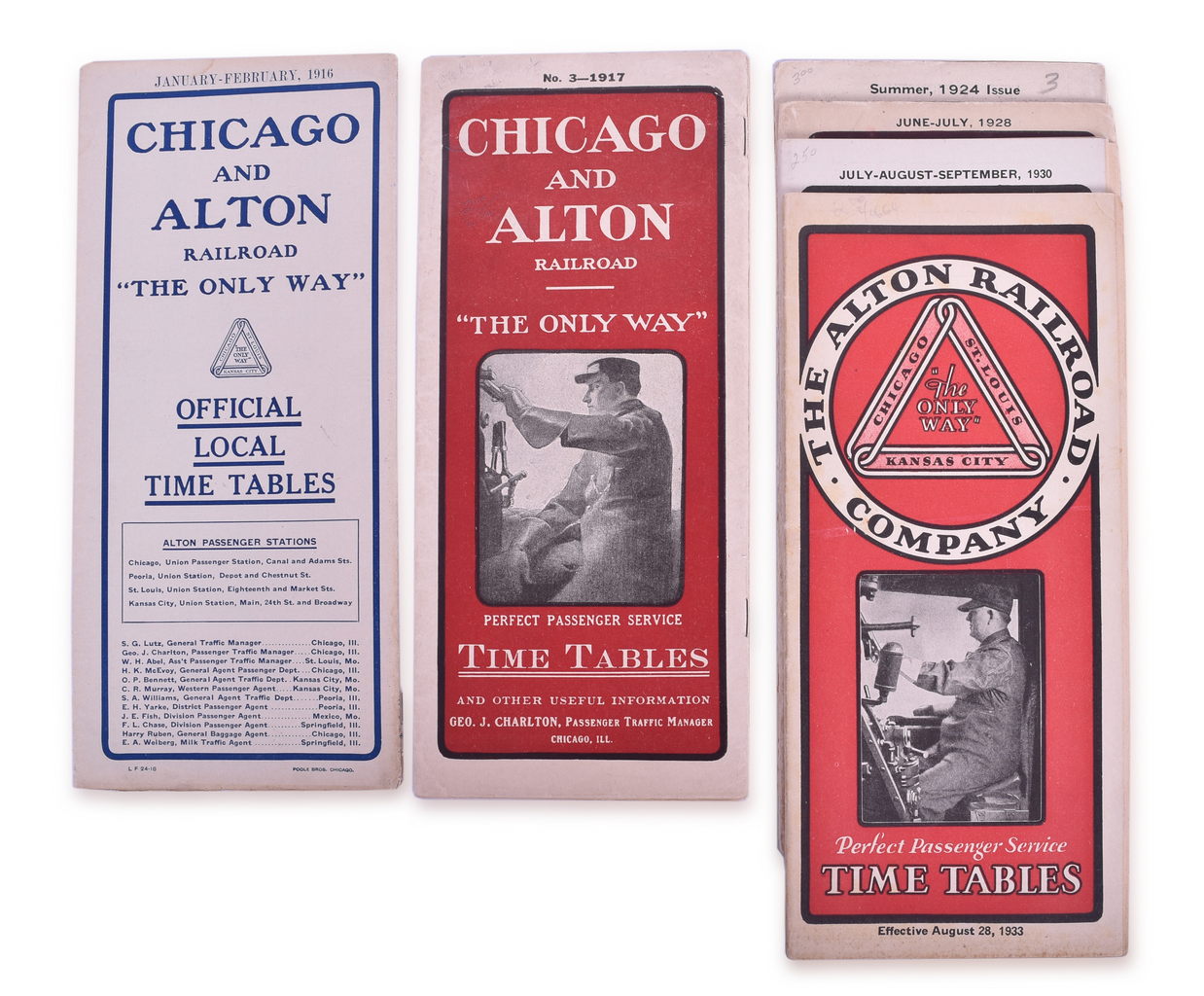 5084 - Six Chicago & Alton Railroad Timetables - 1916 to 1933 thumbnail