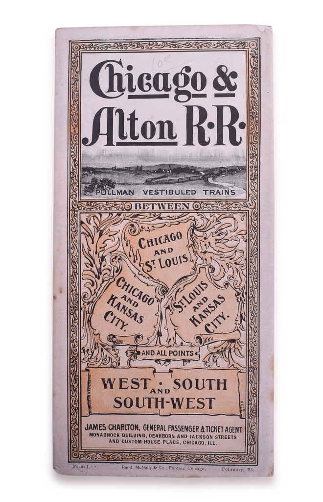5090 - Chicago & Alton Railroad February 1893 Timetable Schedule of the Main Line thumbnail