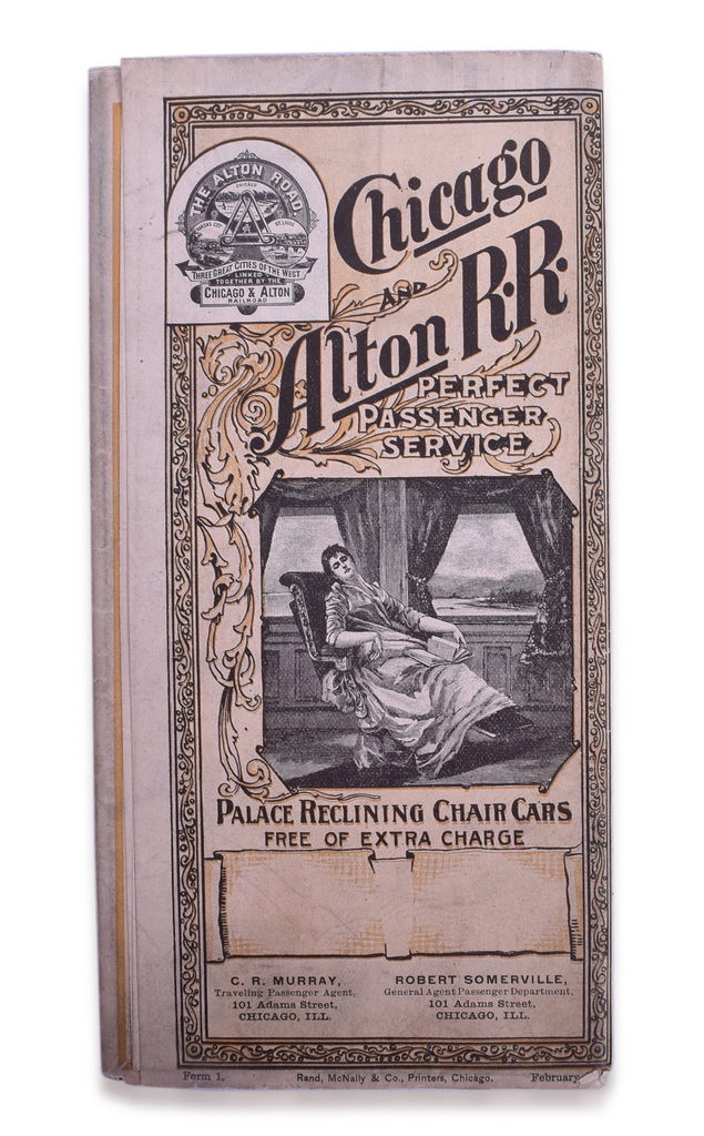 5100 - Chicago & Alton Railroad February 1896 Timetable Schedule of the Main Line thumbnail