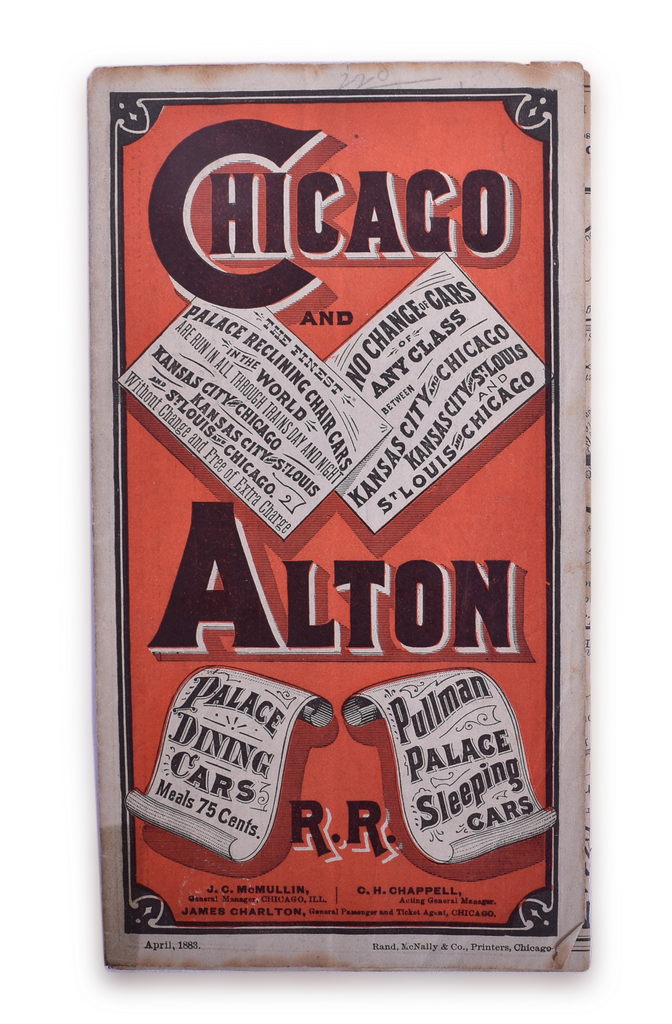 5108 - Chicago & Alton Railroad April 1883 Timetable Chicago, St. Louis, Kansas City thumbnail