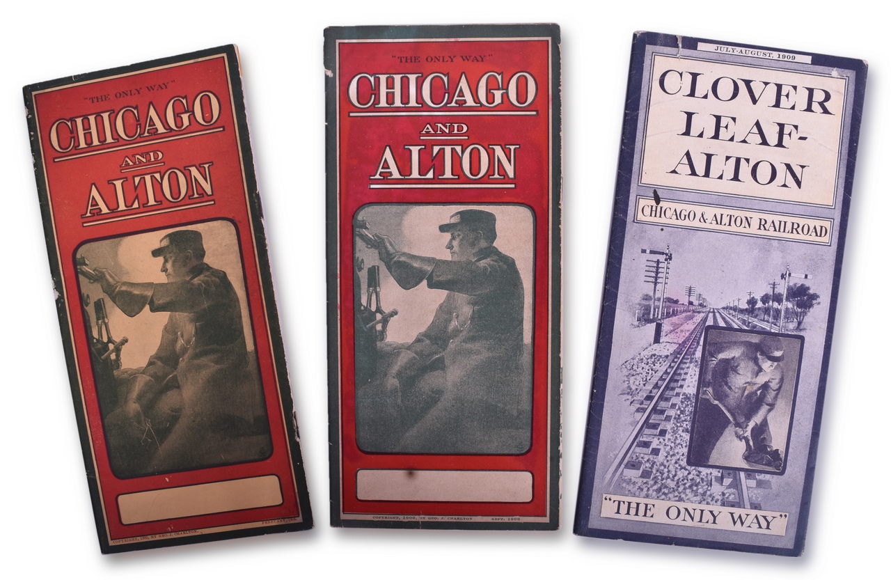 5110 - Three Chicago & Alton Railroad Timetables - 1904, 1906, 1909 thumbnail