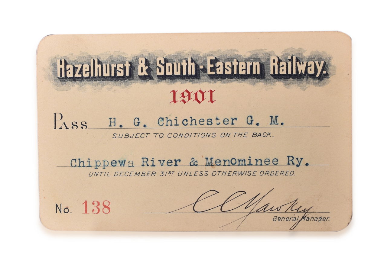 5135 - 1901 Hazelhurst & South-Eastern Railway Annual Pass thumbnail