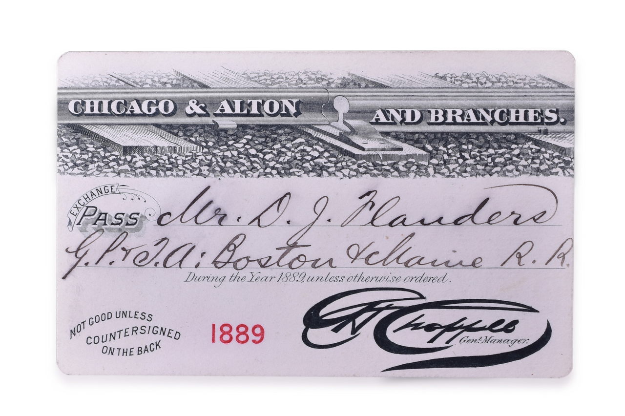 5145 - 1889 Chicago and Alton Railroad Annual Pass thumbnail