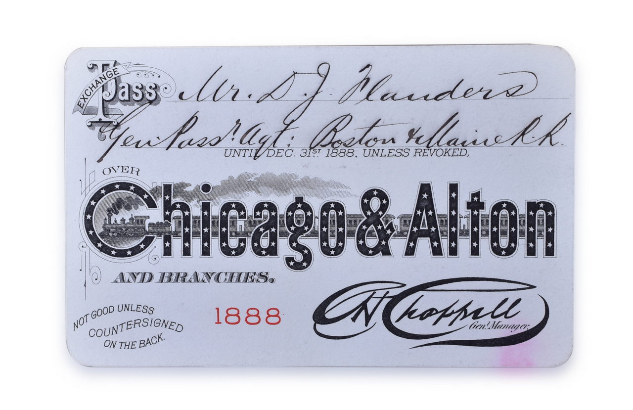 5147 - 1888 Chicago and Alton Railroad Annual Pass thumbnail