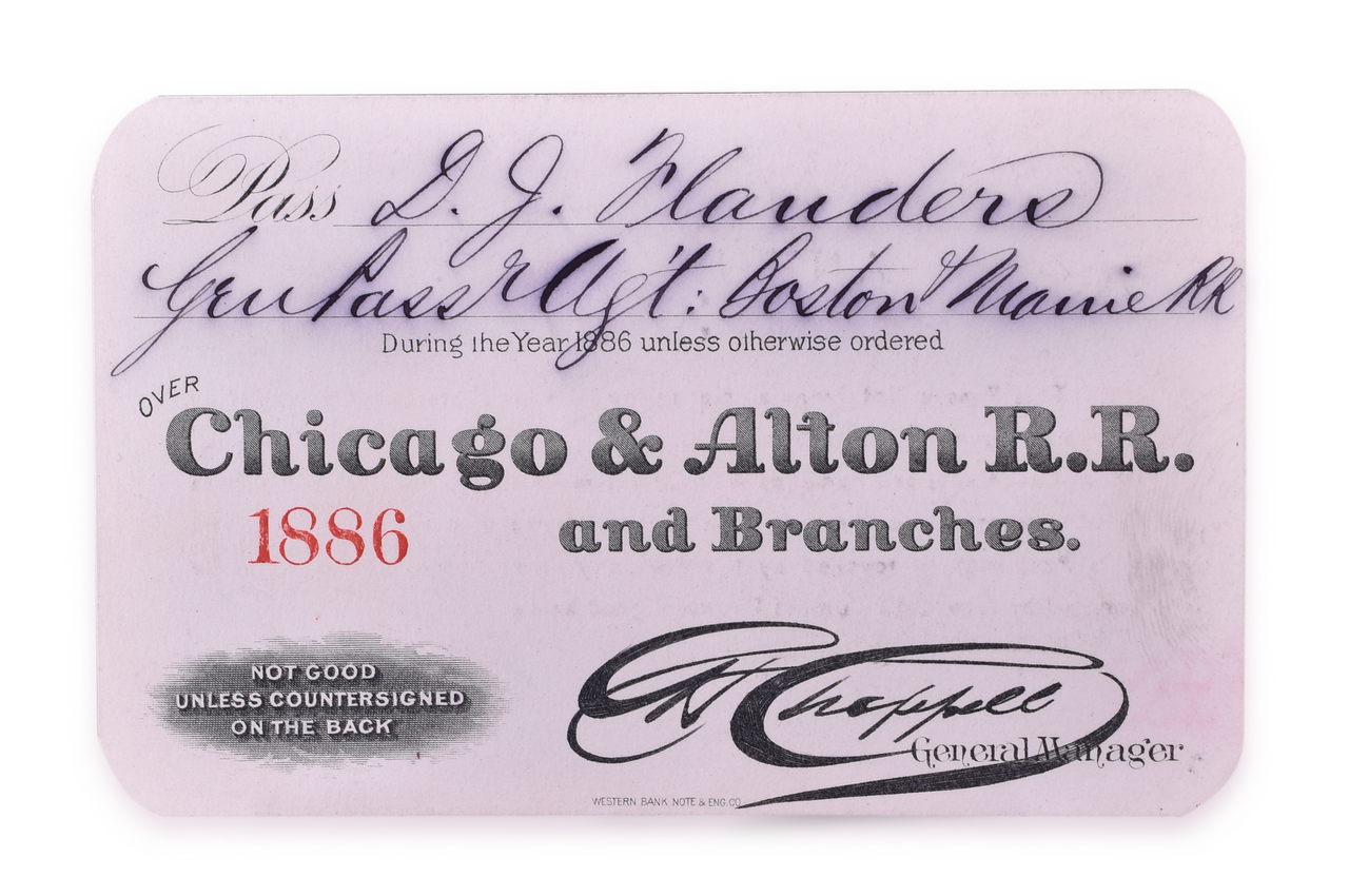 5151 - 1886 Chicago and Alton Railroad Annual Pass thumbnail