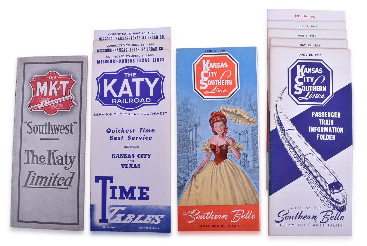 5152 - Eighteen Southern Railroad Timetables - 1914 to 1967 - The Katy Railroad, Frisco, Kansas City Southern Lines, Texas and Pacific, Cotton Belt Route thumbnail