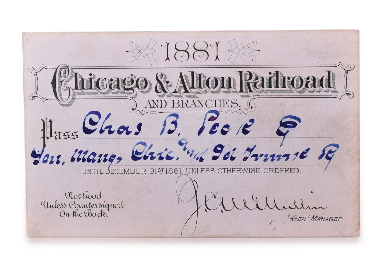 5157 - 1881 Chicago and Alton Railroad Annual Pass thumbnail