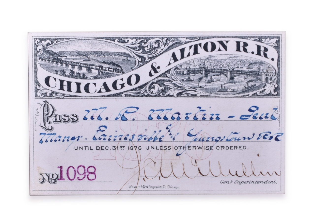 5159 - 1876 Chicago and Alton Railroad Annual Pass thumbnail