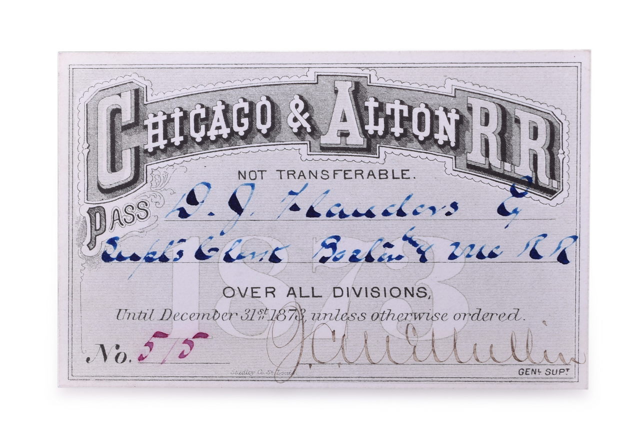 5161 - 1873 Chicago and Alton Railroad Annual Pass thumbnail