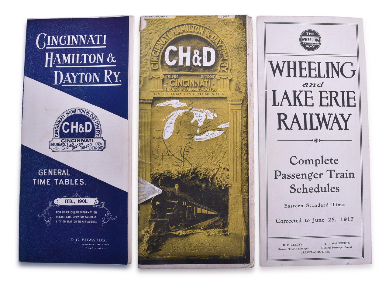 5170 - Three Ohio Railroad Early Timetables - 1901, 1904, and 1917 - Cincinnati, Hamilton & Dayton, Wheeling and Lake Erie Railway thumbnail