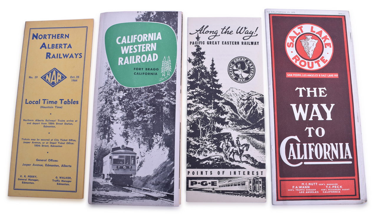 5180 - Seventeen Pacific and Northern Pacific Railroad Timetables and Brochures - 1915 to 1973 - Salt Lake Route, Pacific Great Eastern, California Western thumbnail