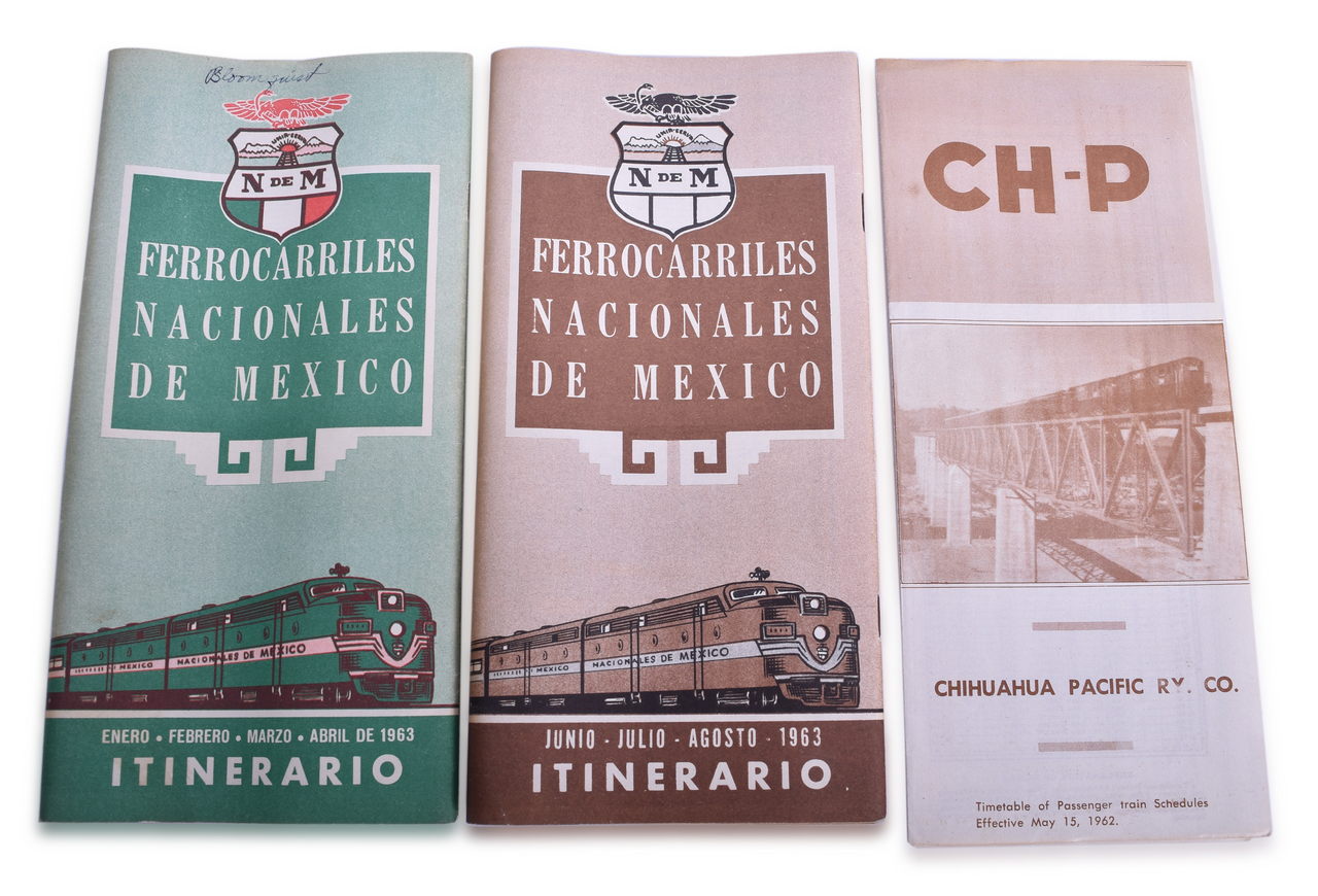 5186 - Five Mexican Railroad Timetables - 1961 to 1963 - National Railways of Mexico and Chihuahua Pacific thumbnail
