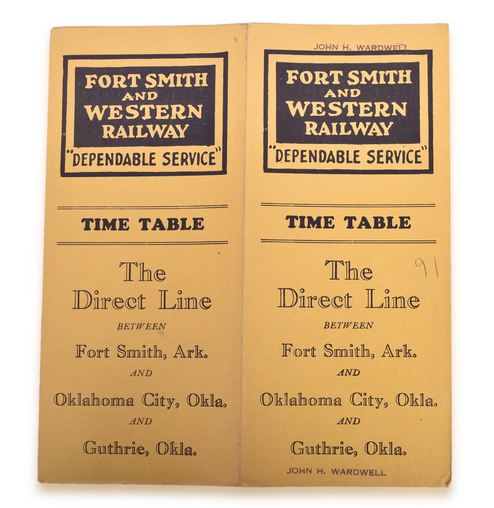 5194 - Fort Smith and Western Railway Early Timetable thumbnail