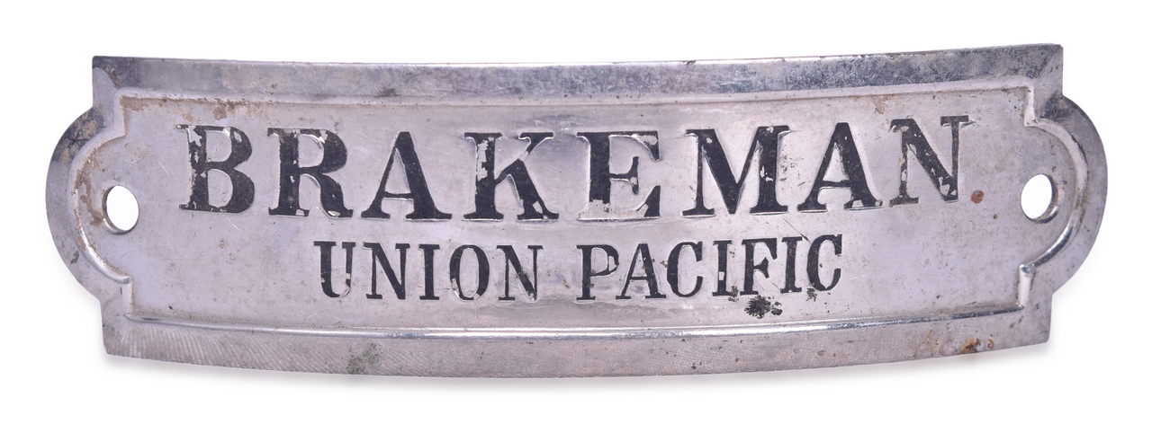 5284 - Union Pacific Railroad Station Agent Cap Badge and Brakeman Cap Badge thumbnail