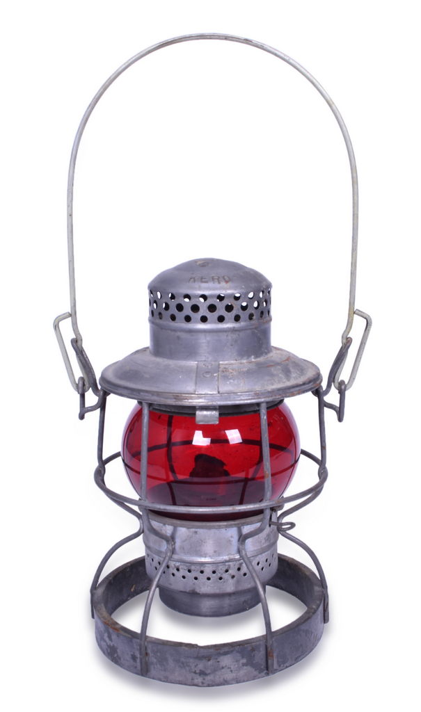 5300 - Adlake Kero New York Central Railroad Lantern w/ Red Globe and Weighted Base thumbnail