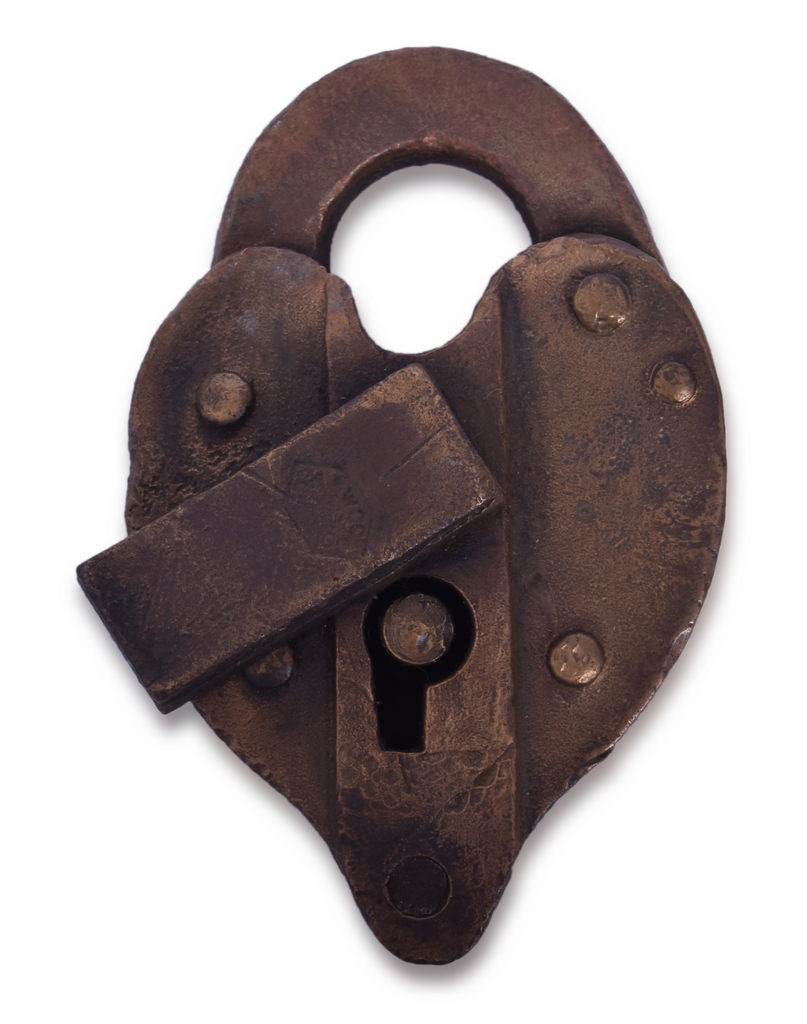 5314 - Union Stock Yard and Transportation Company A&W Brass Heart Shaped Lock thumbnail