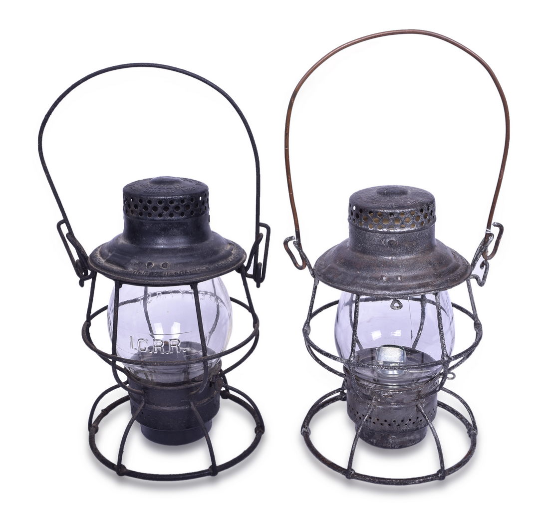 5330 - Pair of Adams & Westlake Illinois Central Railroad Reliable Lanterns thumbnail