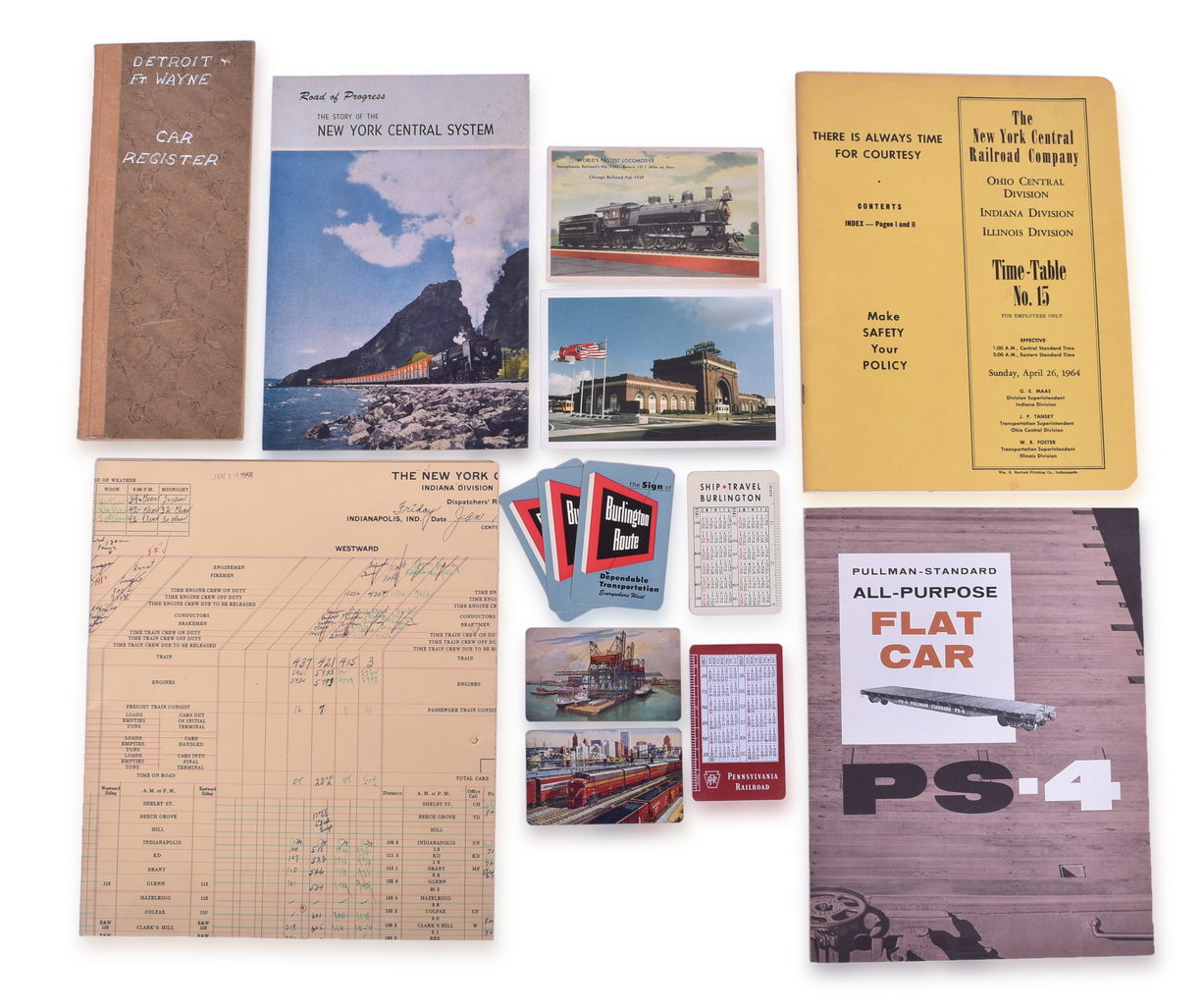 5333 - Large Group of Railroad Paper - Electro-Motive Division, Pullman, New York Central, Pennsylvania, Burlington, Wabash - 1880s to 1960s thumbnail