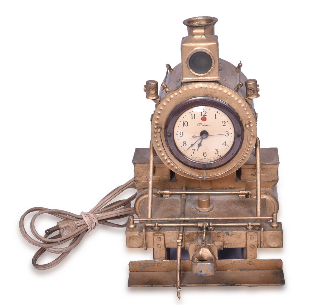 5350 - Hand Built Telechron Steam locomotive Clock thumbnail