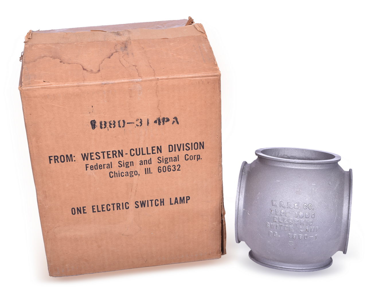 5364 - New Old Stock Western Railroad Supply Electric Switch Lamp w/ Shipping Carton thumbnail
