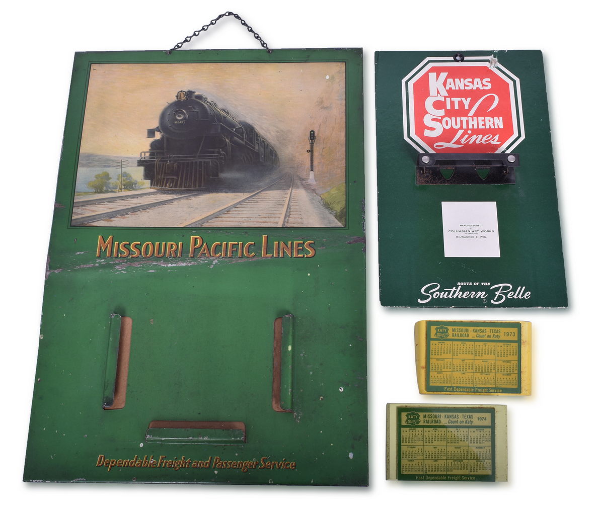 5372 - Missouri Pacific, Kansas City Southern, Missouri, Kansas and Texas Railroad Advertising Calendars thumbnail
