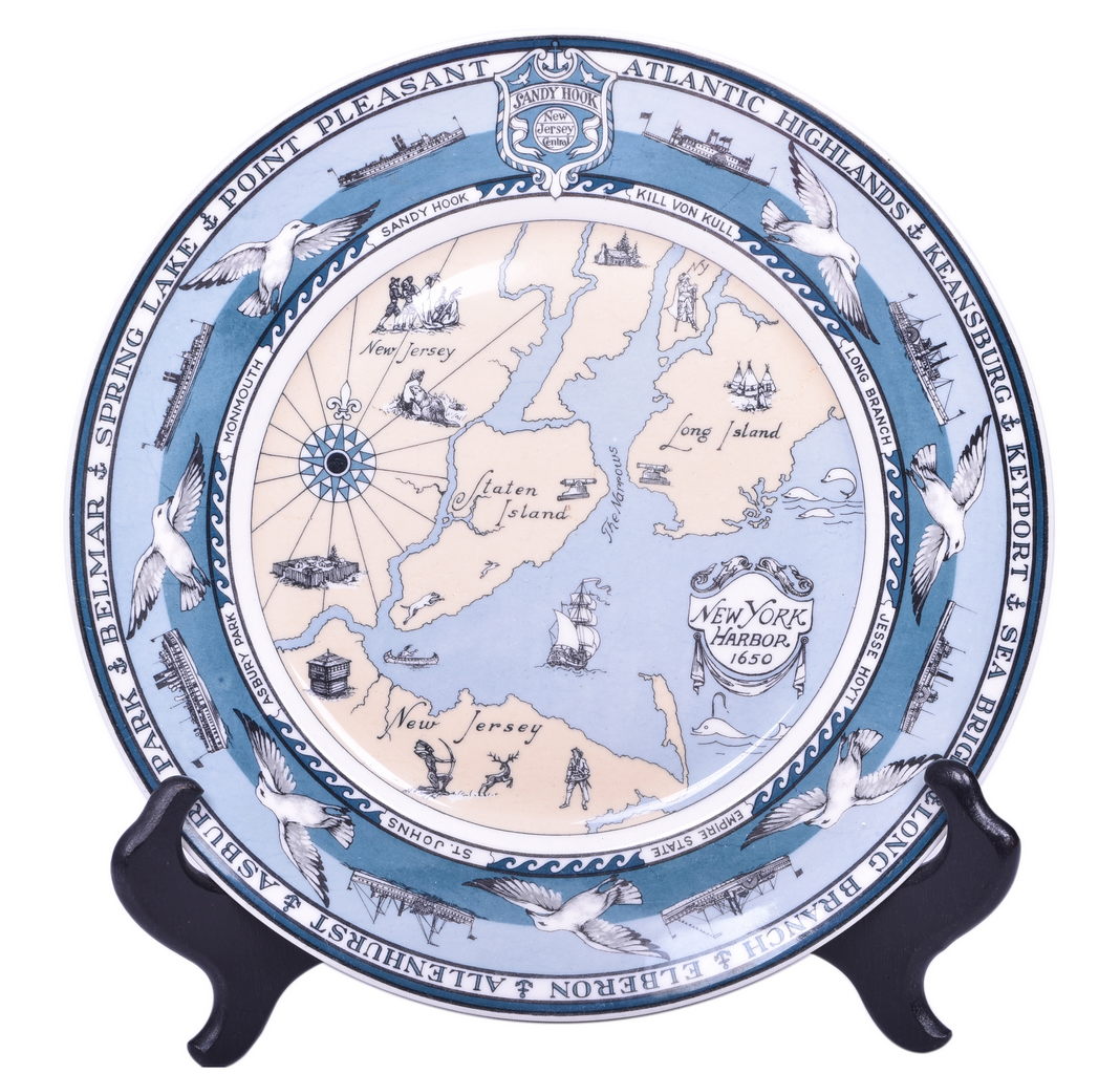 5397 - New Jersey Central Railroad Sandy Hook Service China Plate 10 1/2
