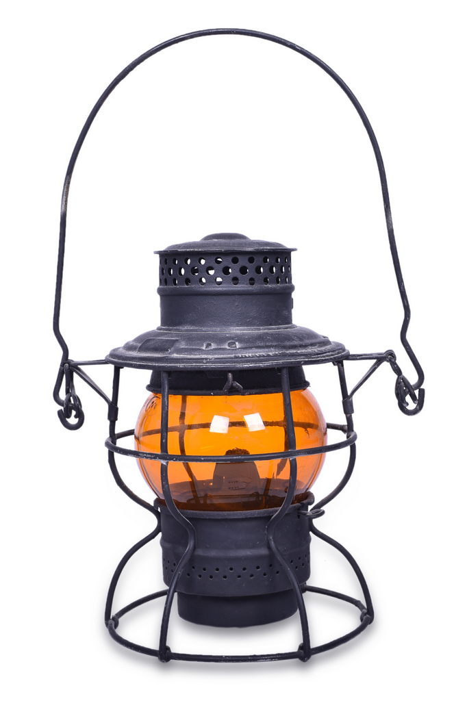 5426 - Adlake Kero Chicago and North Western Railroad Amber Globe Lantern thumbnail
