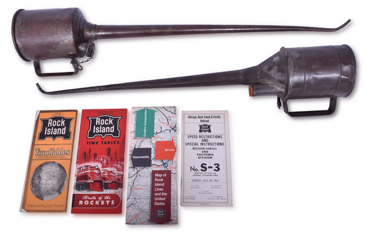 5440 - Pair of Chicago, Rock Island & Pacific Railroad Tall Oilers and Timetables thumbnail