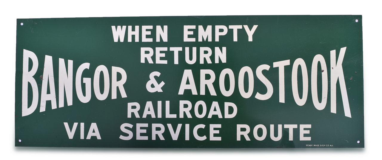 5444 - Bangor and Aroostook Railroad Single Sided Painted Sign - Ready Made Sign Co. thumbnail