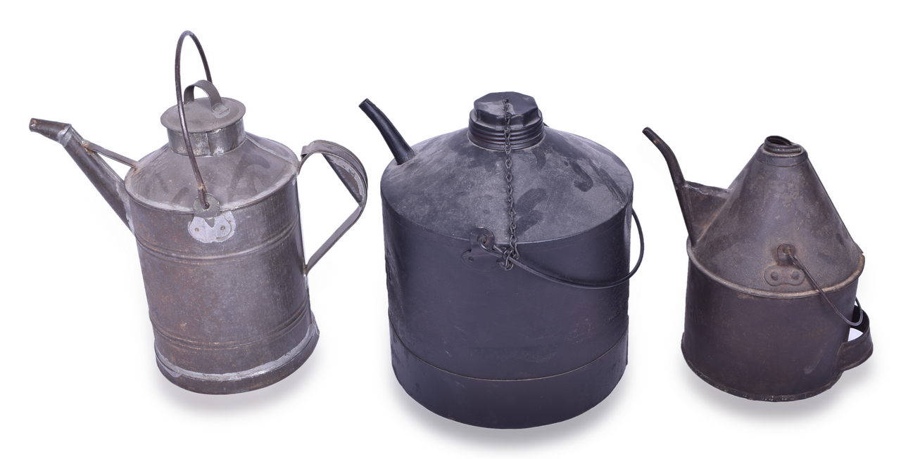 5448 - Three Railroad Kerosene Canisters - Wabash, Chicago, St. Paul, Minneapolis and Omaha, and Handlan thumbnail