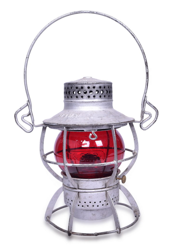 5472 - Dressel Atchison, Topeka and Santa Fe Railway Lantern w/ Red Cast Globe thumbnail