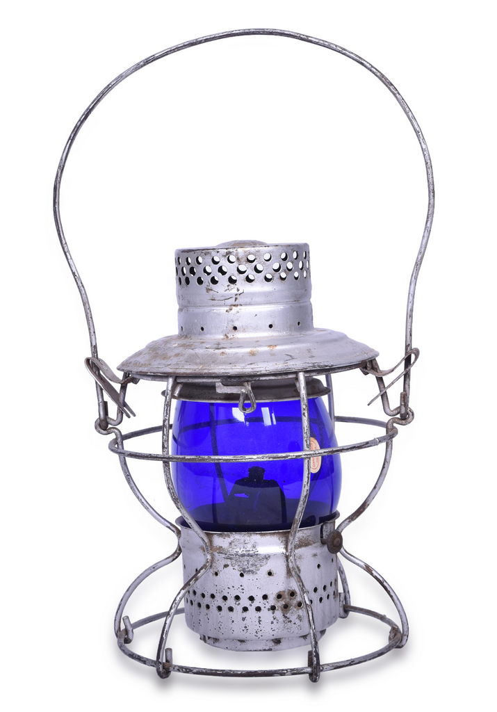 5488 - Handlan Short Globe Baltimore and Ohio Railroad Lantern w/ RSA Blue Globe thumbnail