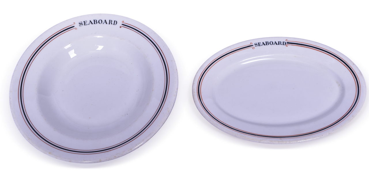 5517 - Two Pieces of Seaboard Airline Railroad China Miami Oval Plate and Bowl thumbnail