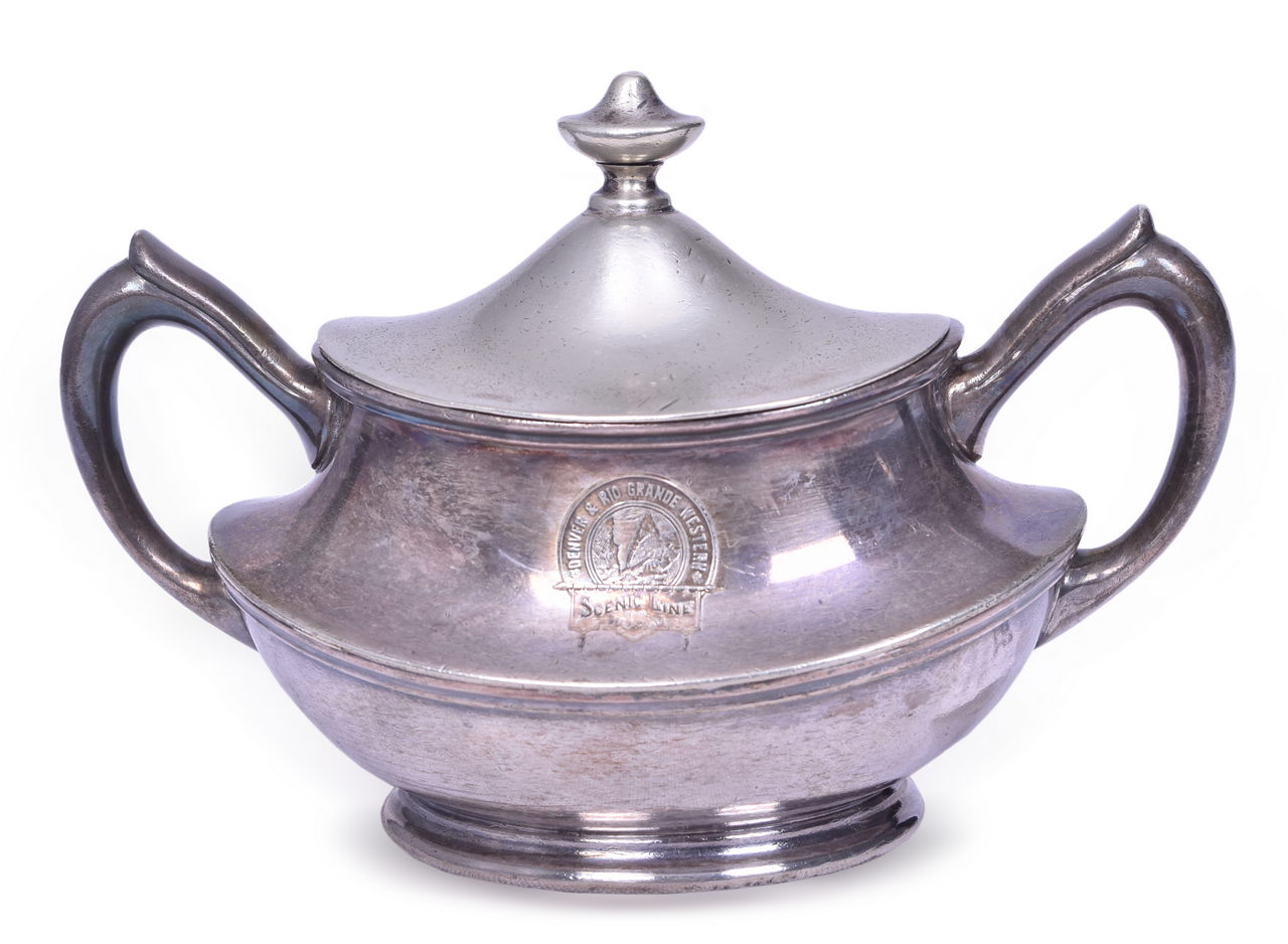 5521 - Denver & Rio Grande Western Railroad Silver Curecanti Sugar Bowl with Lid 12 oz. thumbnail