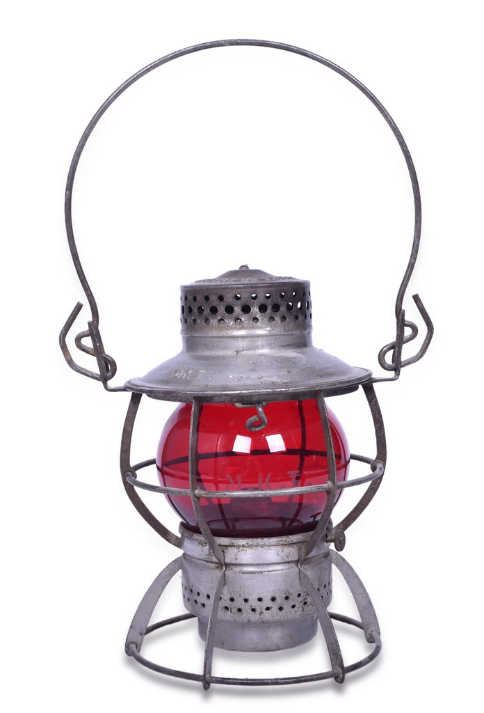 5562 - Dressel Missouri, Kansas and Texas Railroad Lantern w/ Etched Red Globe thumbnail