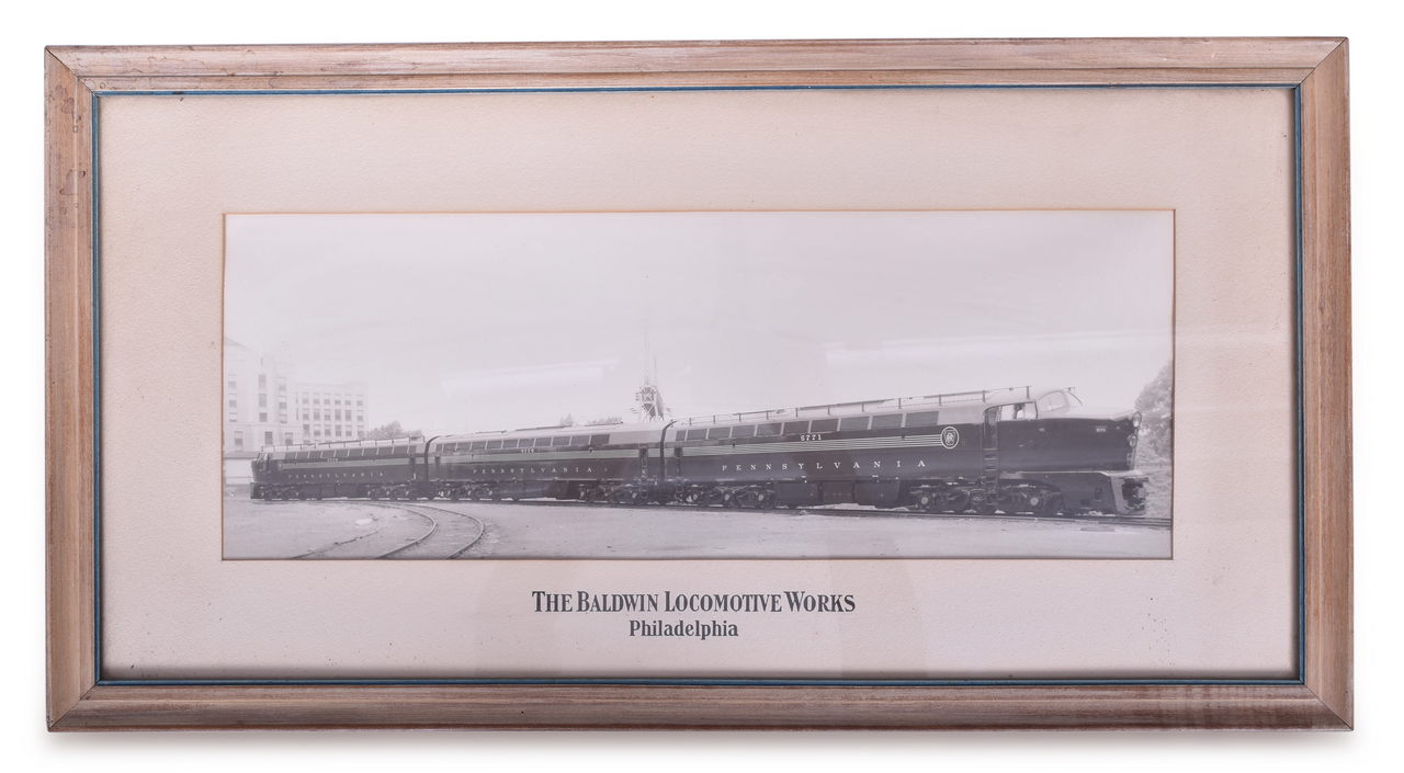 5568 - Pennsylvania RF-16 Sharknose Baldwin Locomotive Works Framed Builders Photograph thumbnail