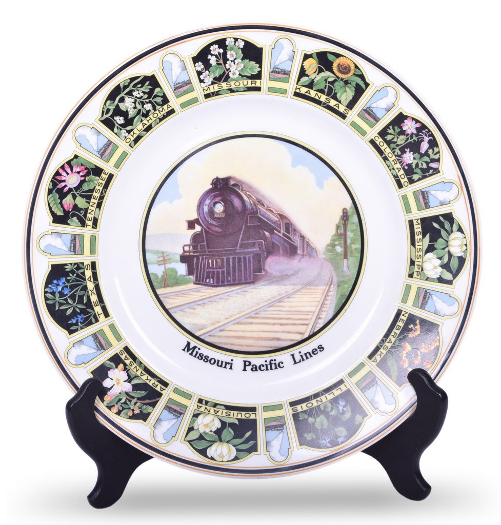 5571 - Missouri Pacific Lines Railroad China State Flowers Service Plate 10 1/2