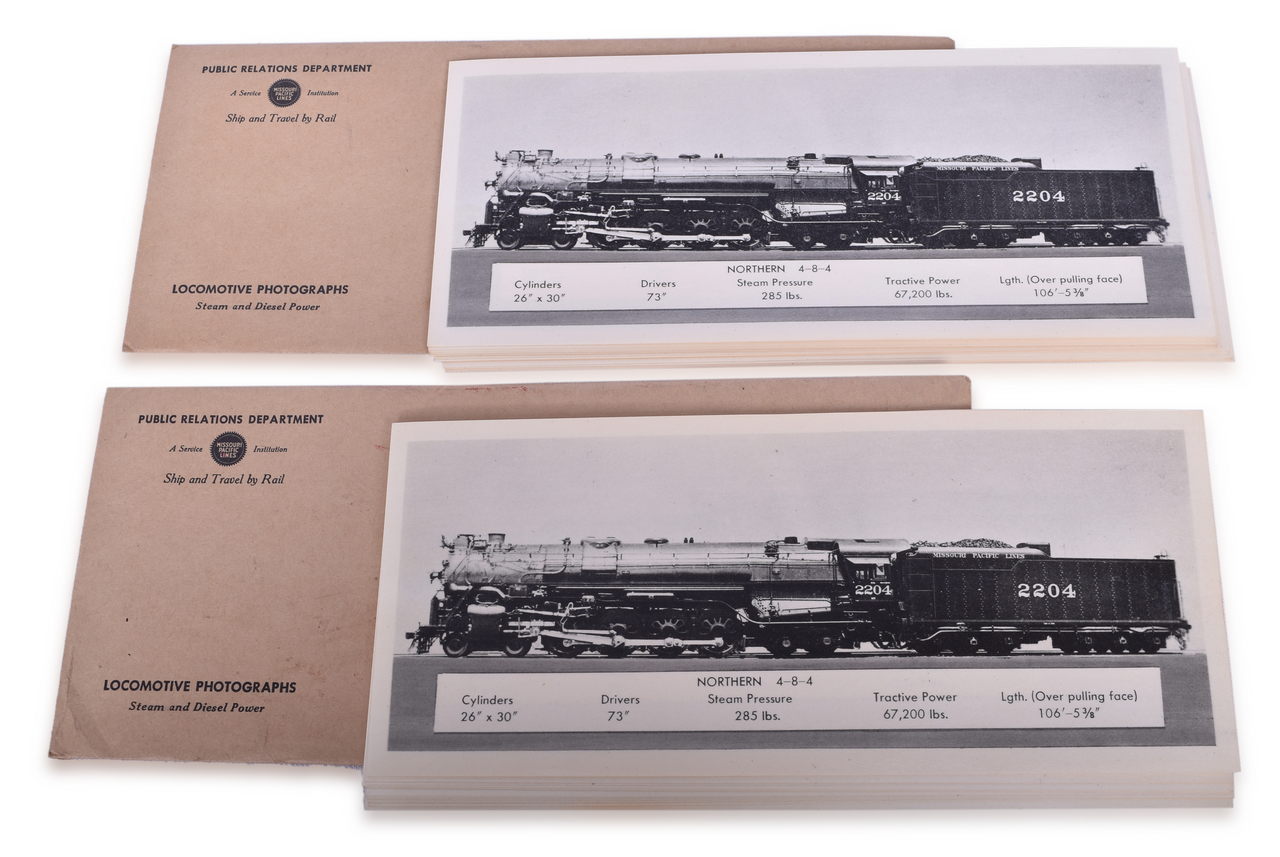 5572 - Two Sets of Missouri Pacific Railroad Locomotive Advertising / Publicity Photographs thumbnail