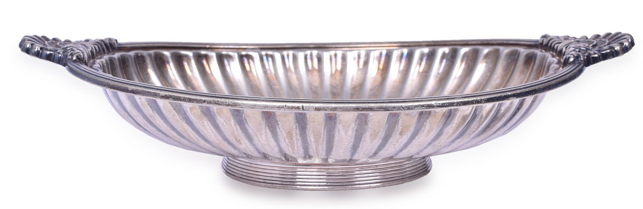 5575 - New Jersey Central The Reading Railroad Silver Double Handled Oval Pedestal Bowl thumbnail