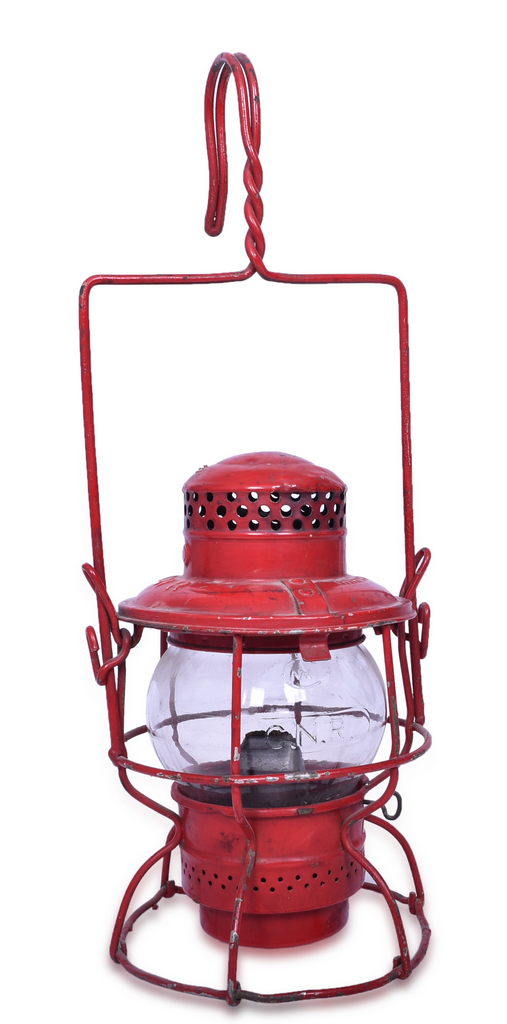 5594 - Piper Canadian National Railway Red Globe Hanging Lantern w/ Clear Cast Globe thumbnail