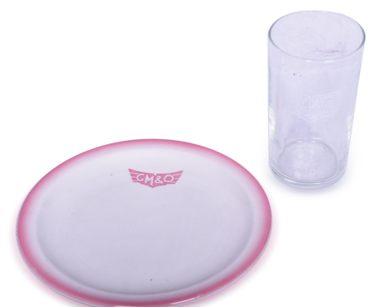 5601 - Gulf, Mobile, & Ohio Railroad China Rose Plate & Drinking Glass thumbnail