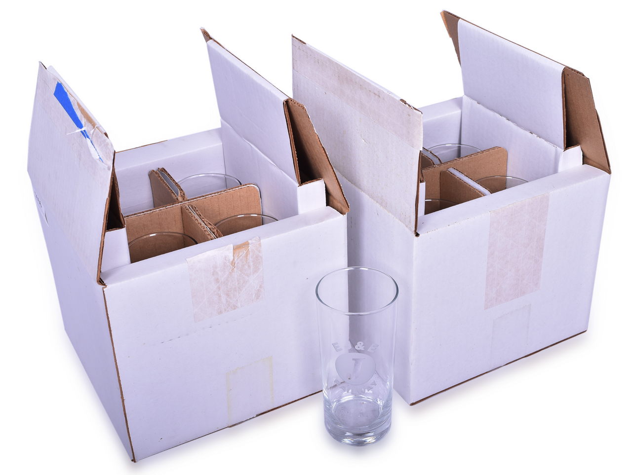 5606 - Group of Eight Elgin, Joliet & Eastern Railroad Highball Drinking Glasses - New In Original Packaging thumbnail