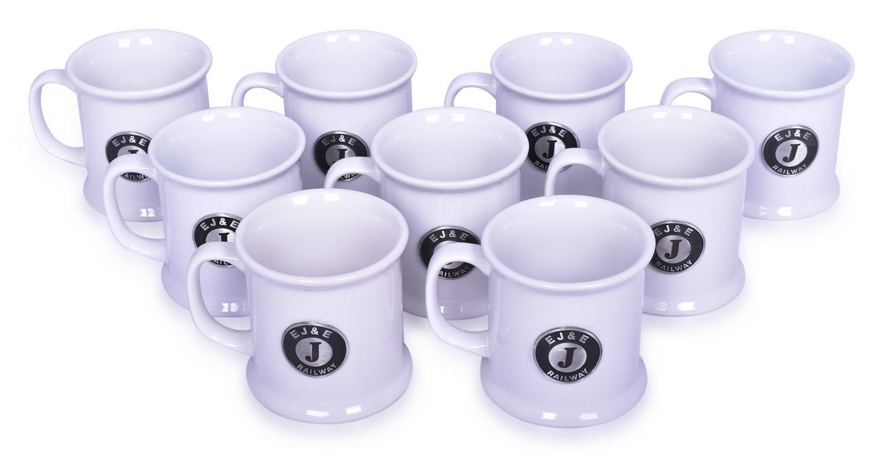 5609 - Nine Elgin, Joliet & Eastern Railroad Ceramic Mugs With Solid Pewter Logo thumbnail