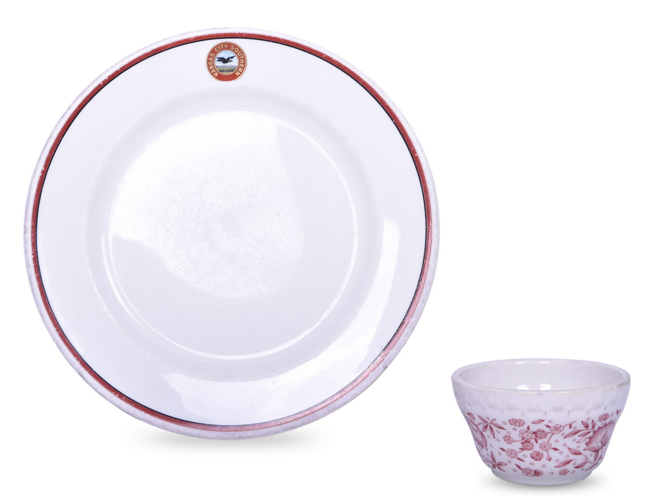 5611 - Kansas City Southern Railroad Flying Crow Dinner Plate and Roxbury Bouillon Cup thumbnail