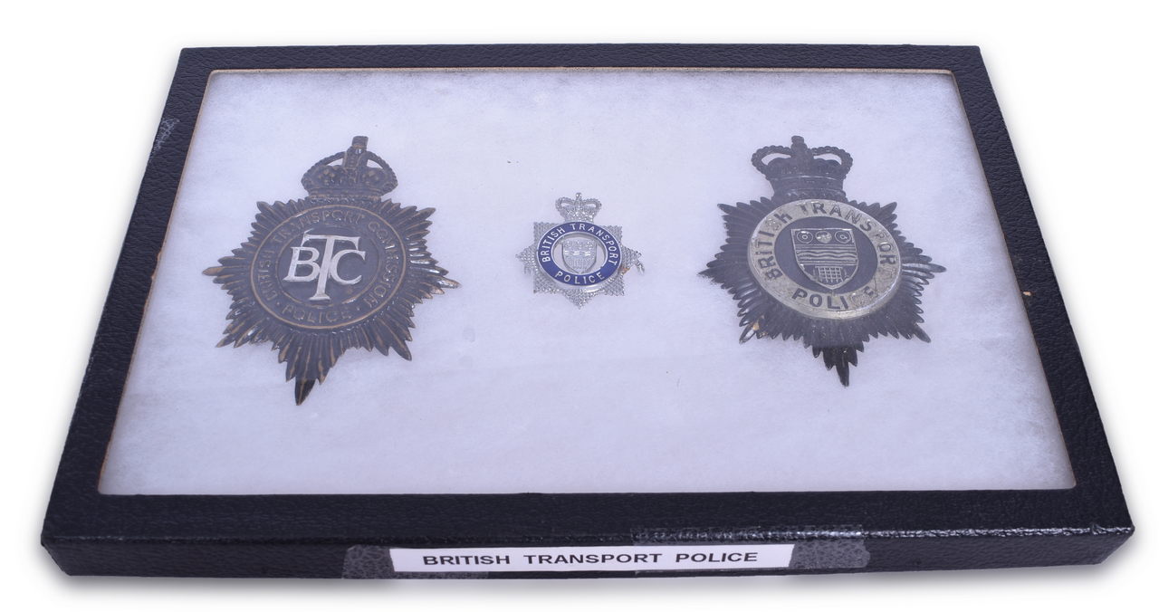 5640 - Group of Three British Transport Commission / Police Helmet / Cap Badges thumbnail