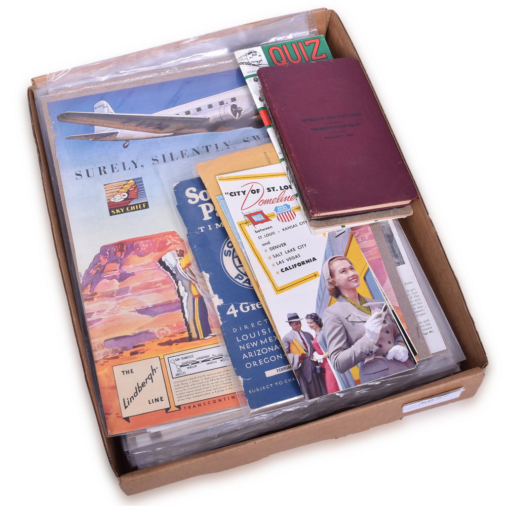 5646 - Group of Thirty-One Railroad Paper Items - Pennsylvania, Southern Pacific, Rock Island, Union Pacific - Advertisements, Timetables, Magazines, Booklets thumbnail